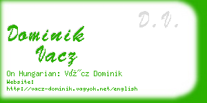 dominik vacz business card